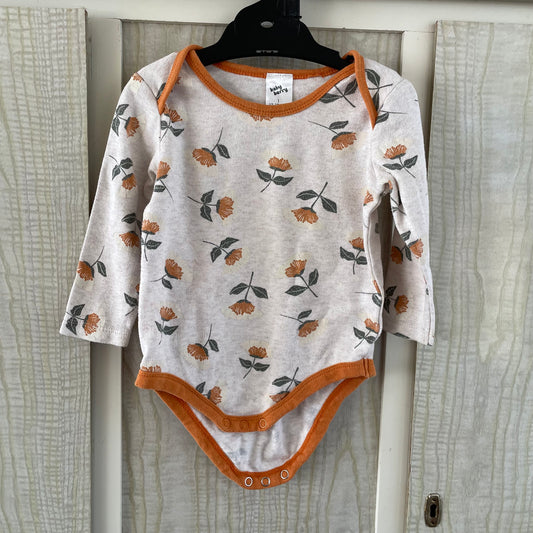 (1) Orange/ Rust Florals Bodysuit