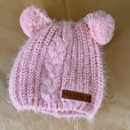 Kids Pink Ears Beanie