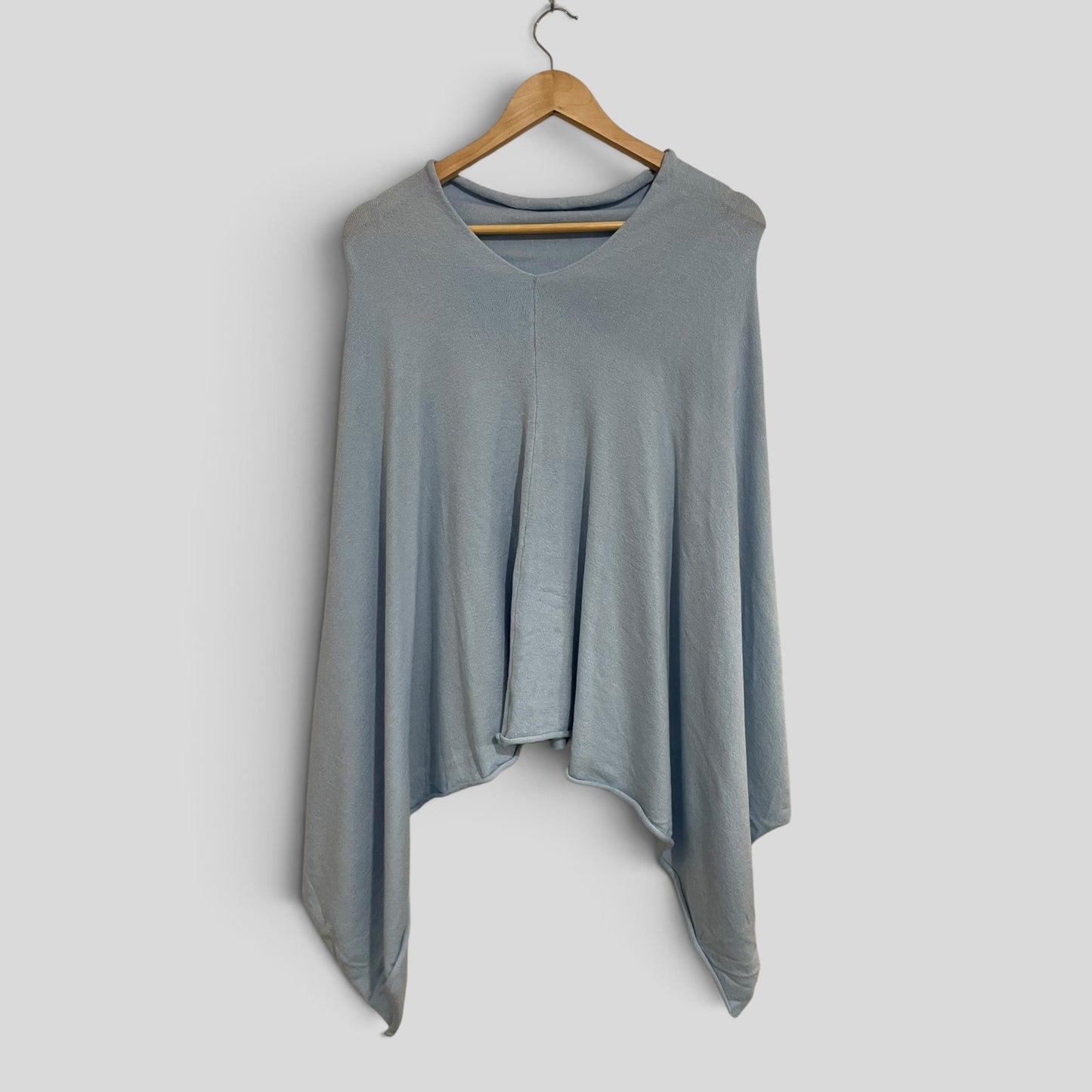 (O/S) Shawl | Wool/Viscose Blue