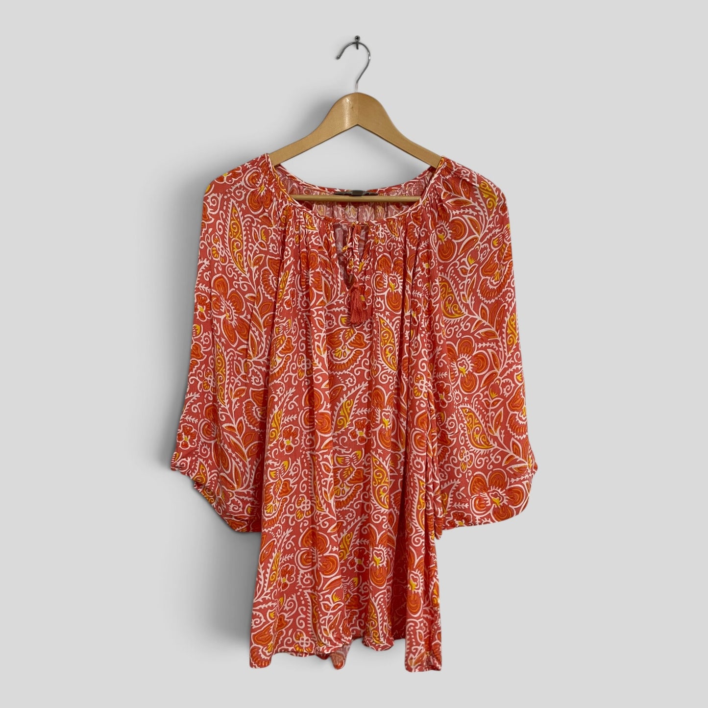 (18) Suzannegrae | Paisley Orange/Pink Blouse