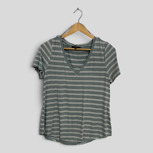 (S) Piper | Striped Grey/Blue Tee