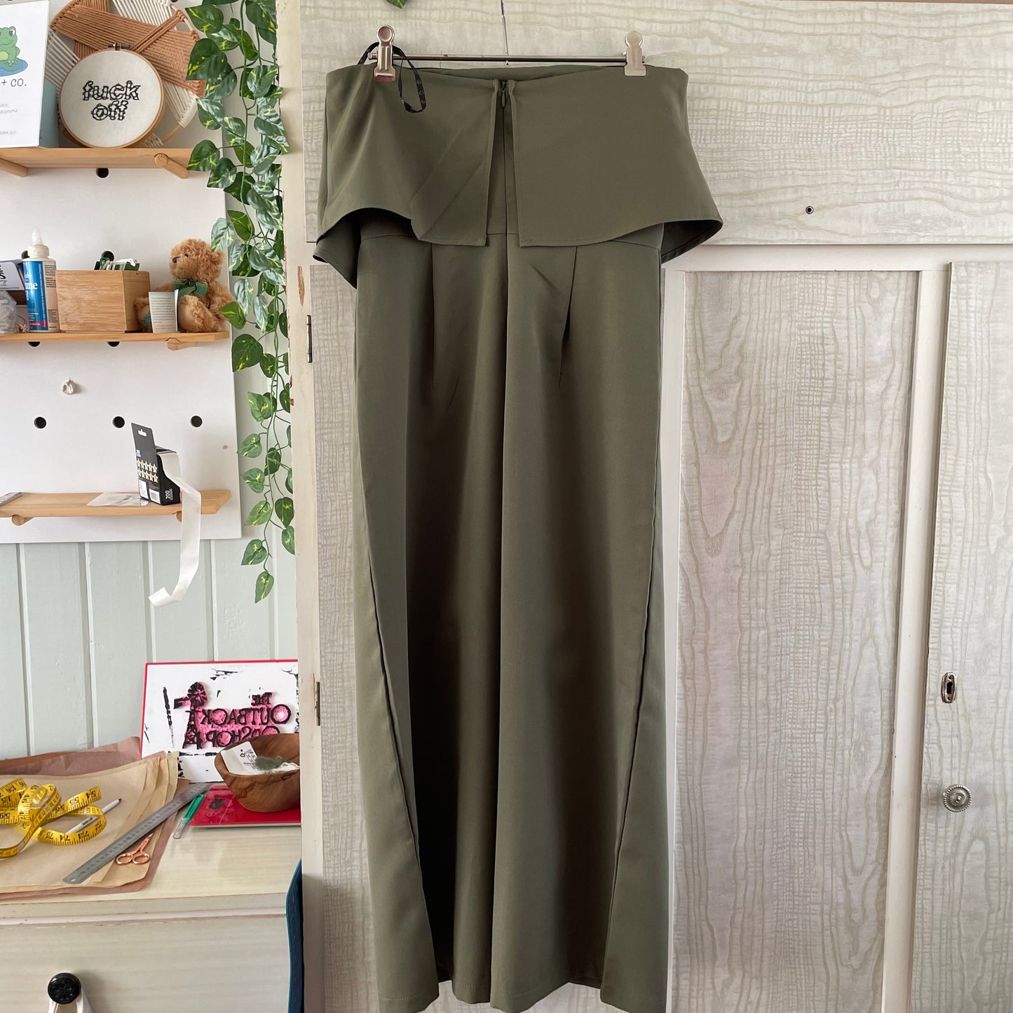 (8) Strapless Green Jumpsuit