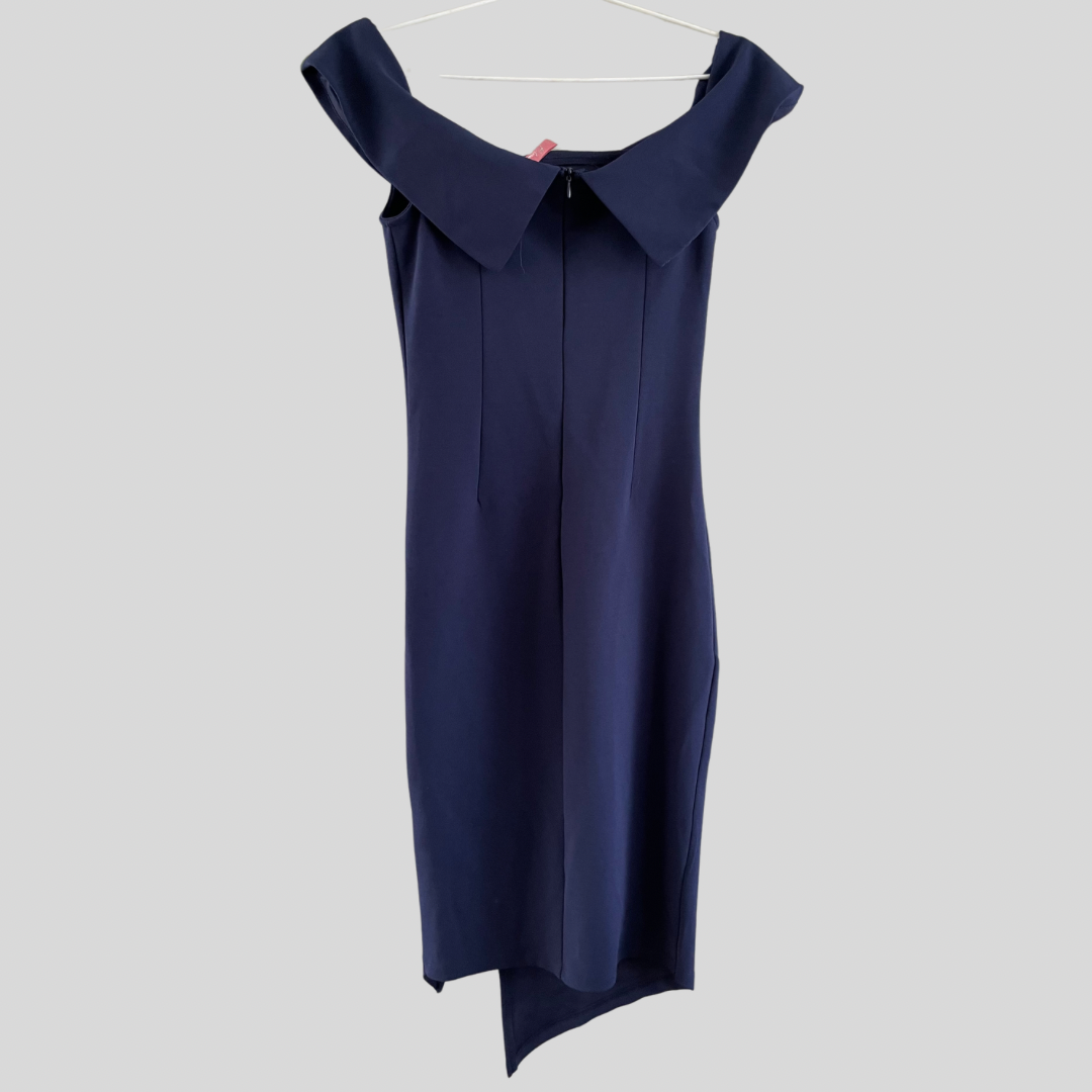 (10) Blossom Navy Off the Shoulder Dress