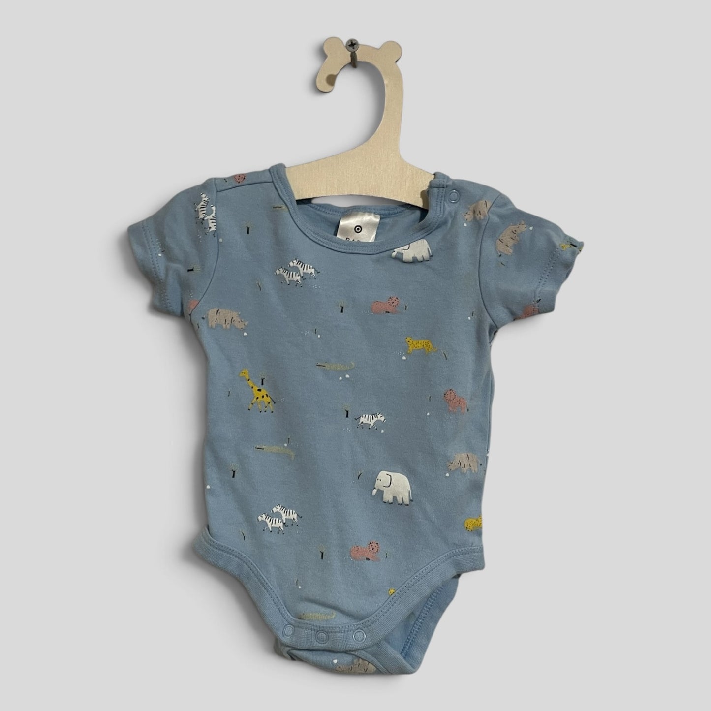 (000JNR) Target | Blue Animal SS Bodysuit