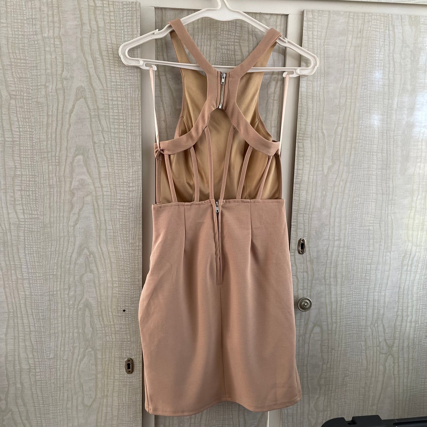 (8) Angel Biba Strappy Back Light Brown Dress