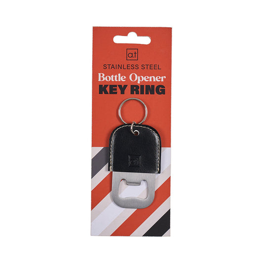 AT MENS - BOTTLE OPENER KEY RING BLACK