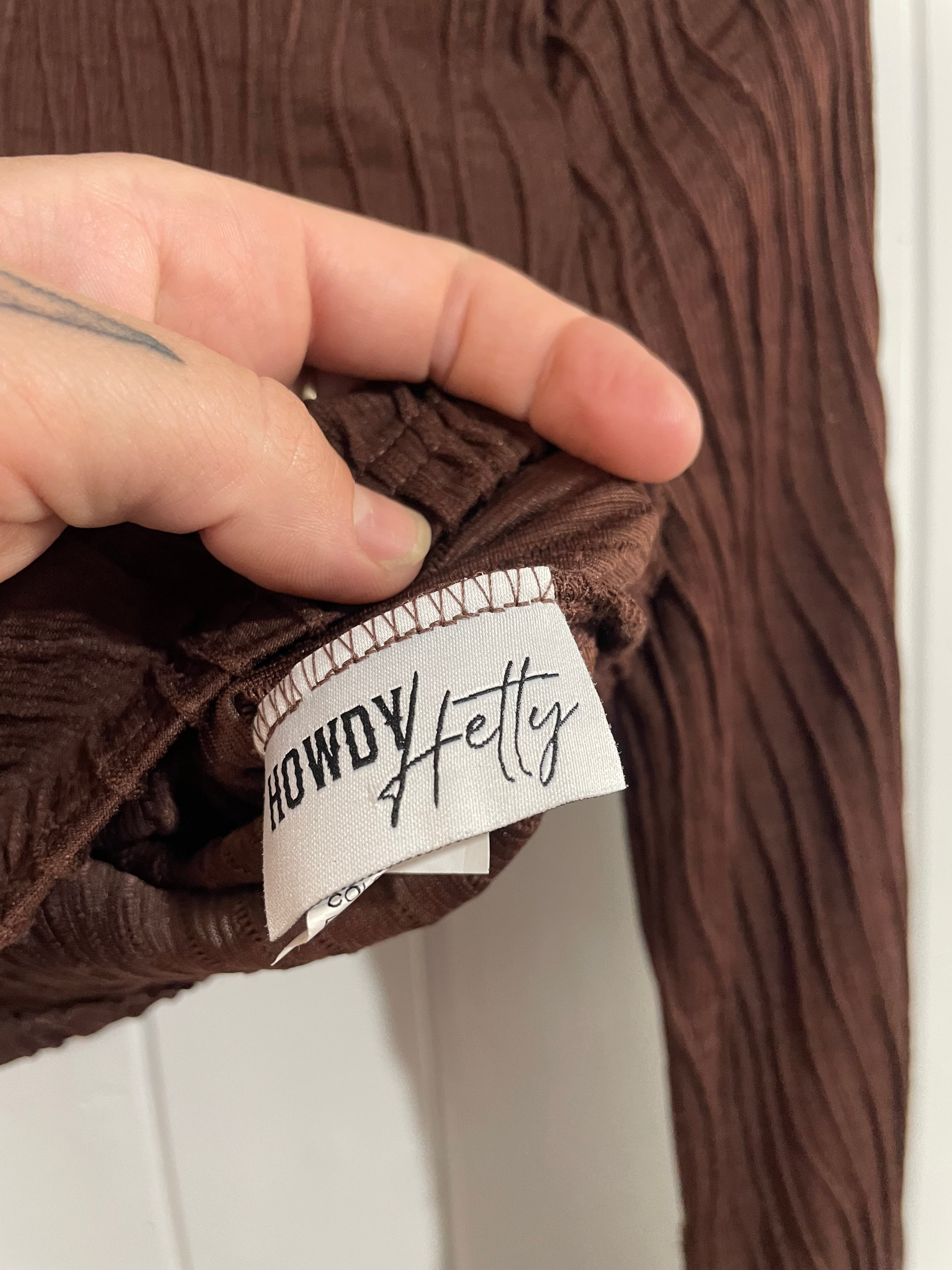 Image of (XS) Howdy Hetty | Brown Bell Sleeve Blouse