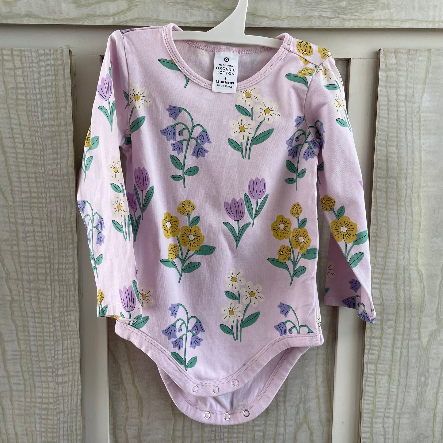 (1) Organic Cotton L/S Onesie Pink Florals