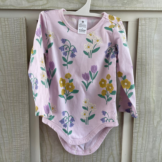 (1) Organic Cotton L/S Onesie Pink Florals