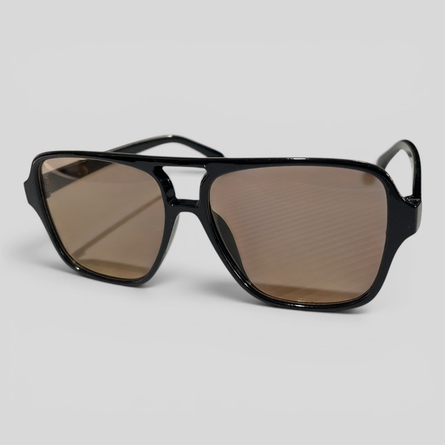 Black Double Frame Amber Sunnies | BNWT