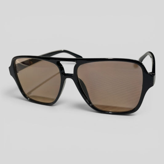 Black Double Frame Amber Sunnies | BNWT