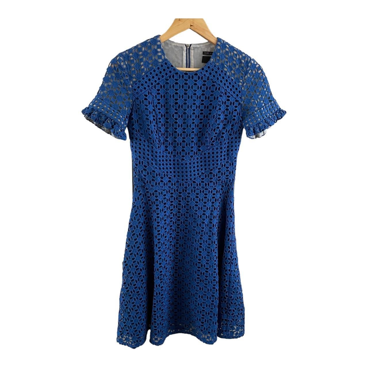 (6) Cue Royal Blue Lace Dress