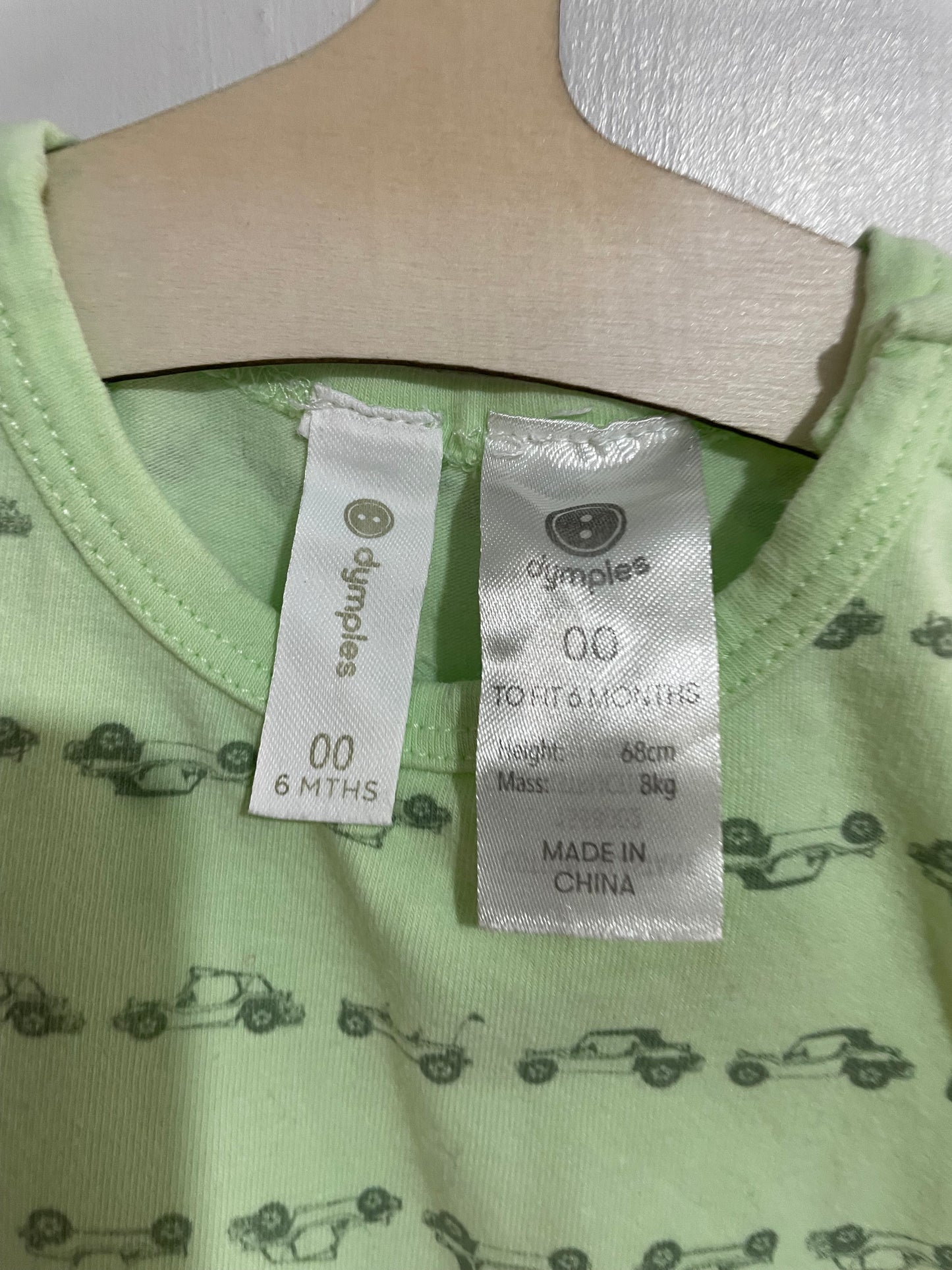 (00JNR) Dymples | Green Vehicle Romper