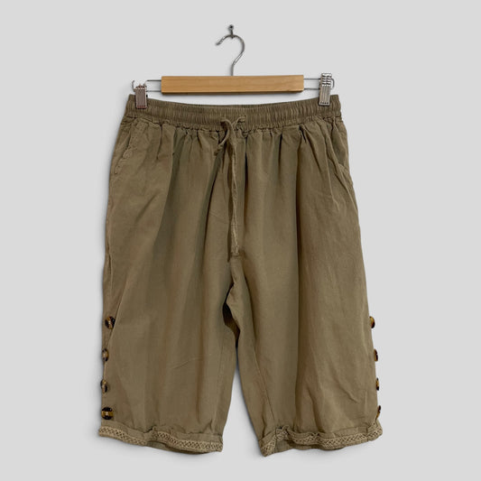 (XL) Green Cotton Shorts