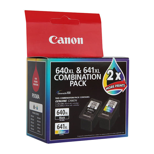 INK JET CART CANON 640XL & 641XL BLACK & COLOUR TWIN PACK HIGH YEILD