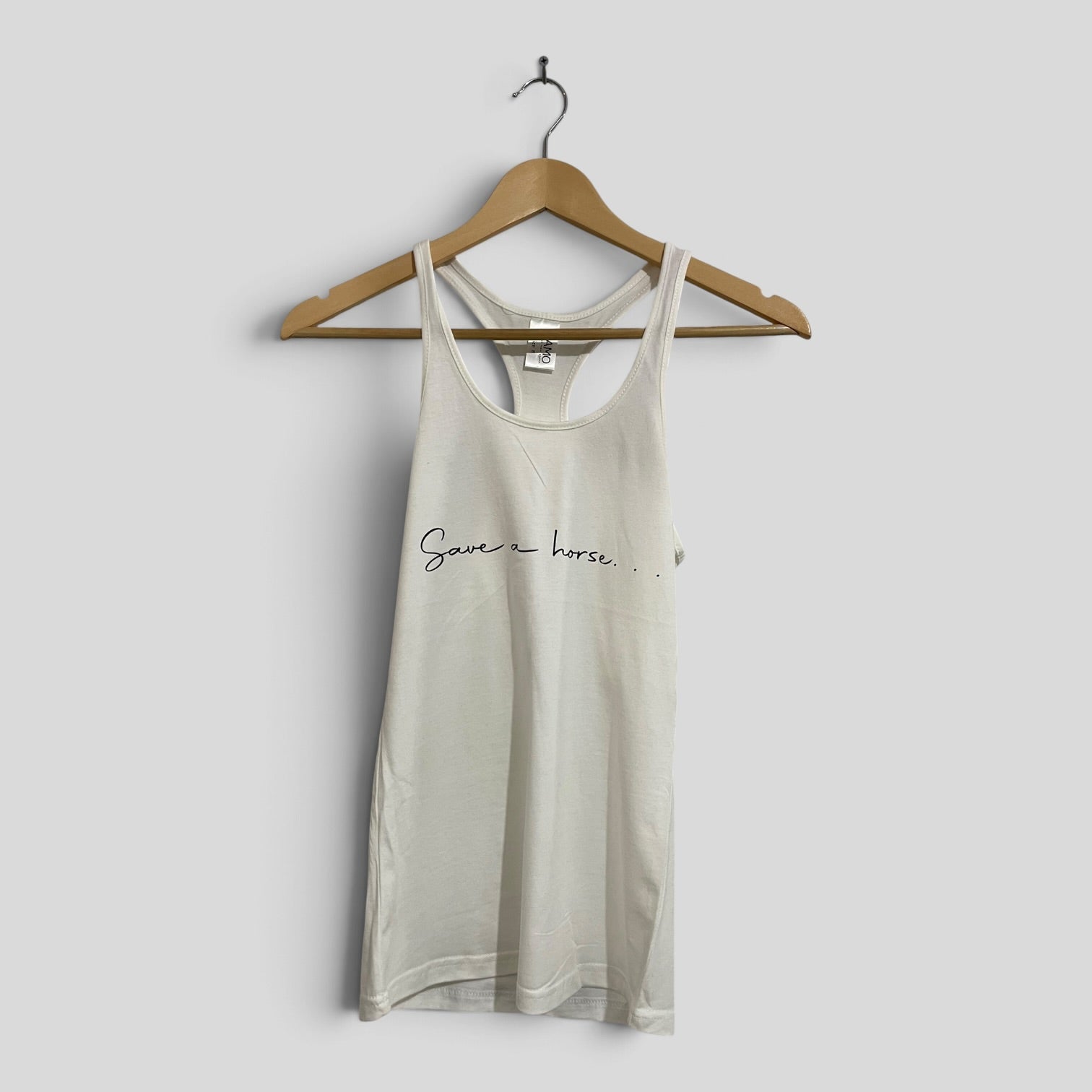 Image of (8) Save a horse | White Singlet
