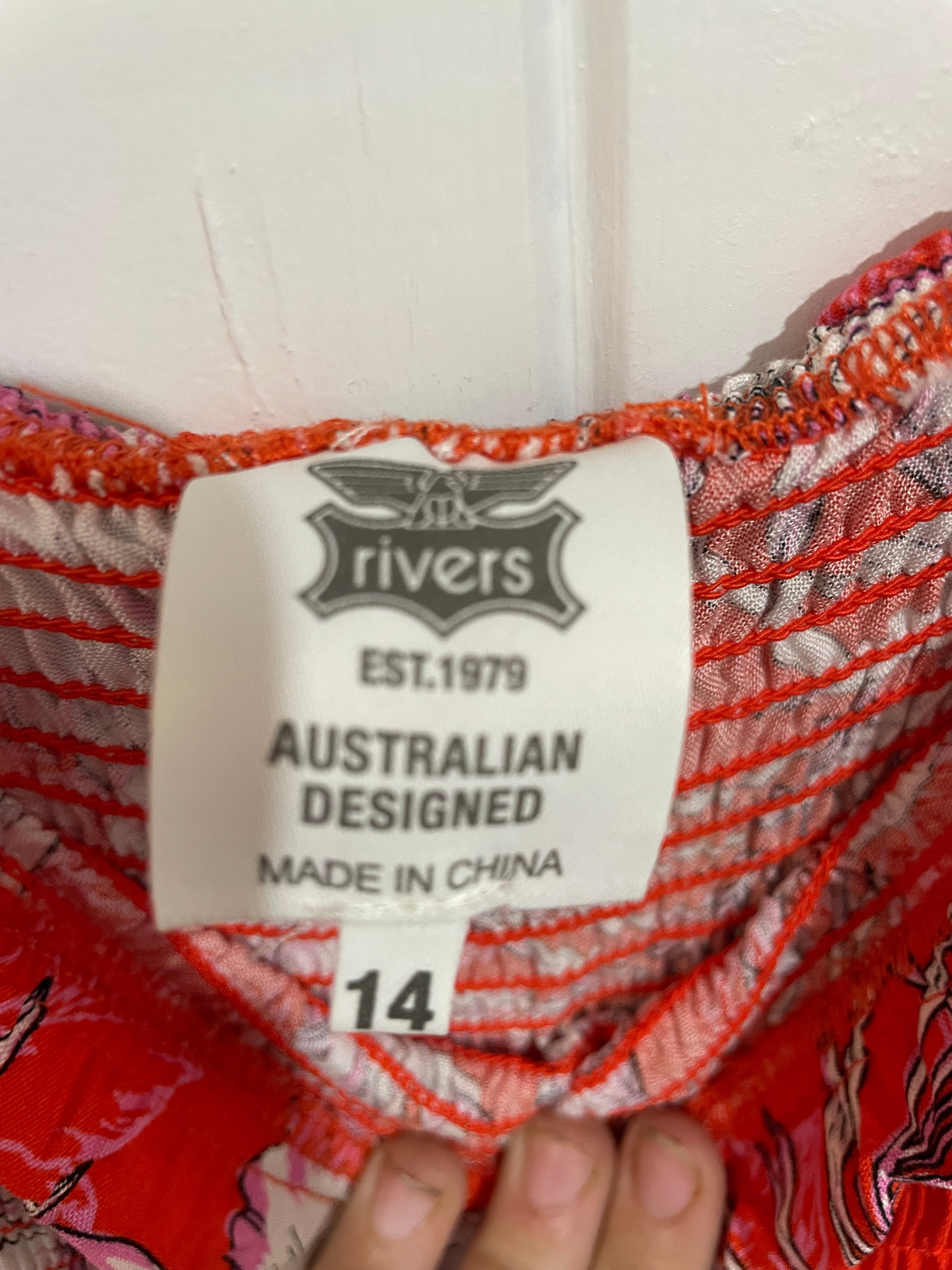 Image of (14) Rivers | Red Patterned Maxi Dress