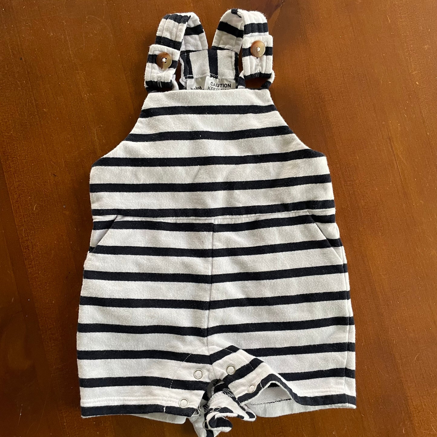 (00) Baby Berry Striped Overalls