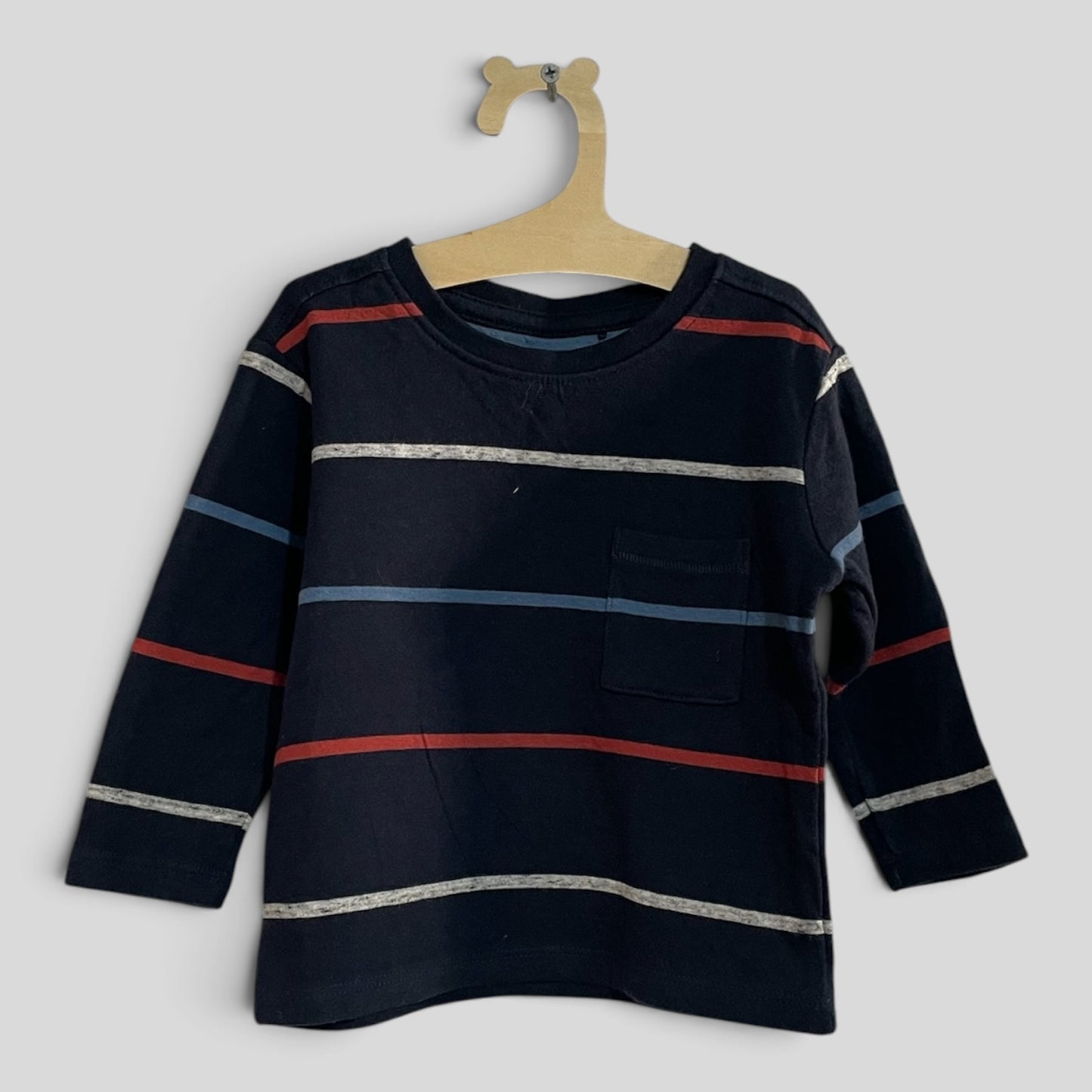 (1JNR) Anko | Navy Striped LS Shirt