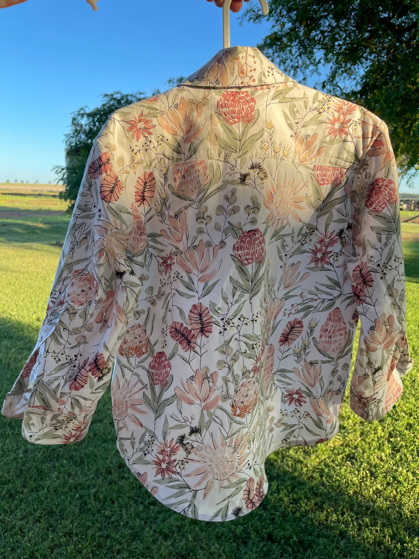 (3 kids) ♻️ Zero Waste Floral Workshirt {RECYCLED}