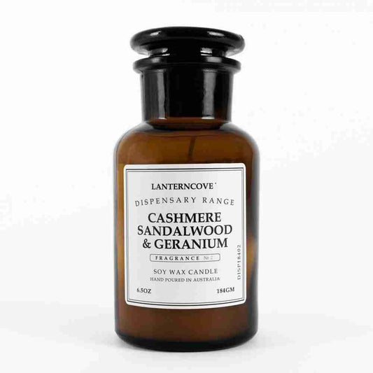 Cashmere Sandalwood & Geranium | Dispensary 6.5oz | Lanterncove