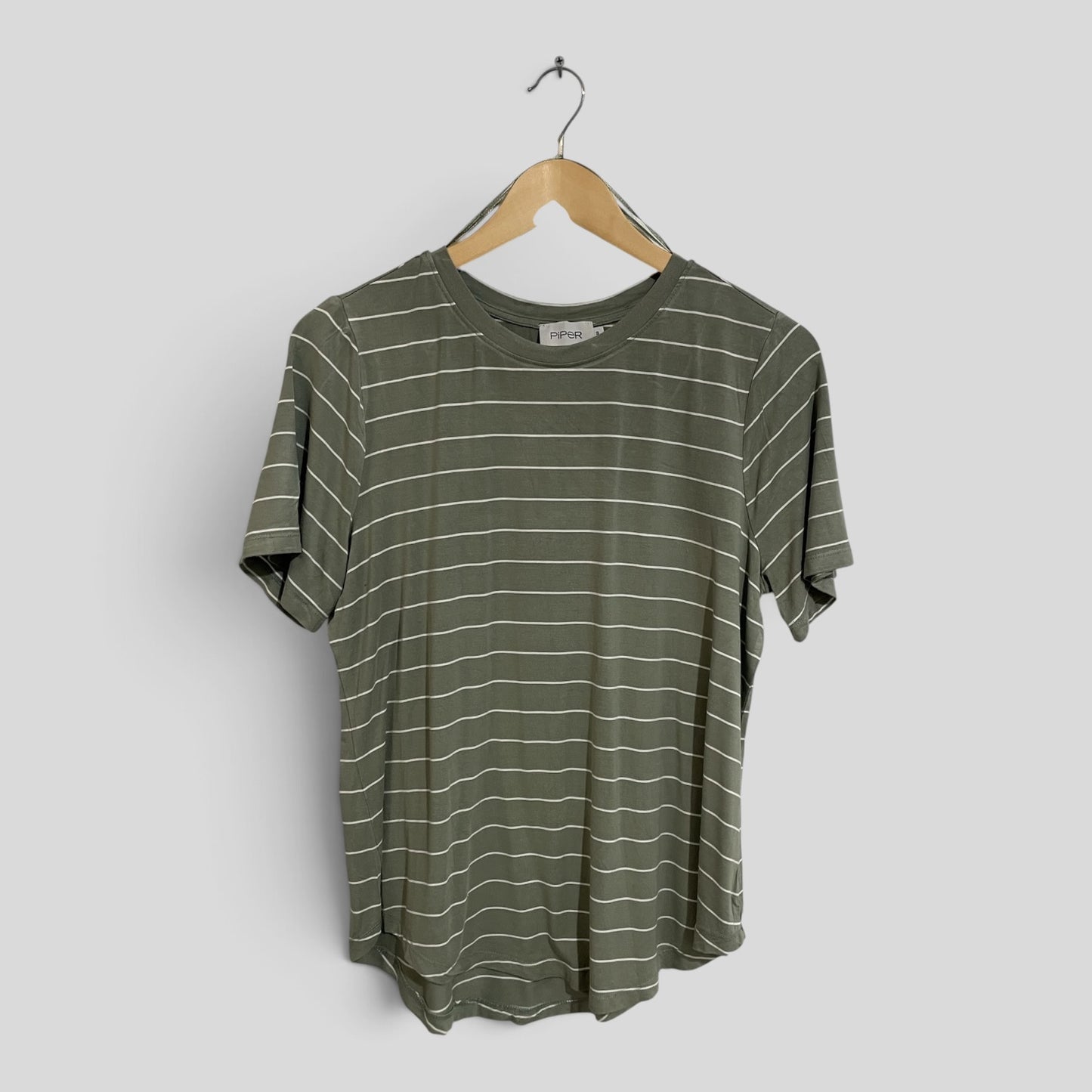 (S) Piper | Green Striped Tee