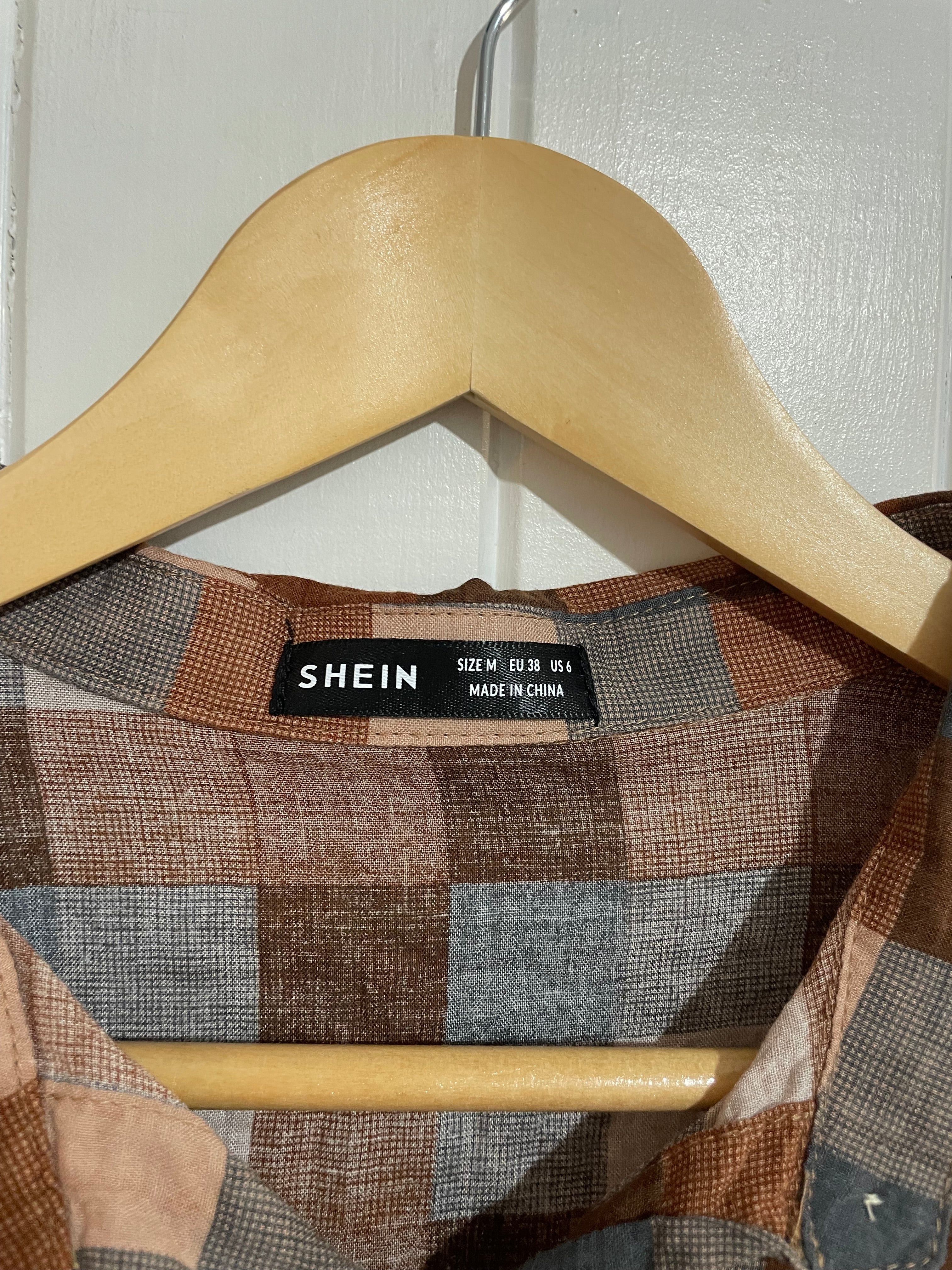 Image of (M) Shein | Brown Check LS Shirt