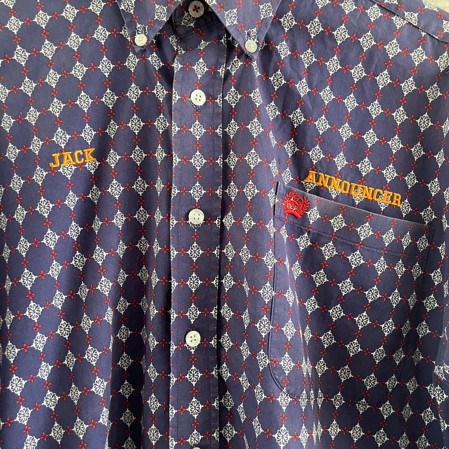 (S) Cinch Navy Patterned Shirt (EMBROIDERED)