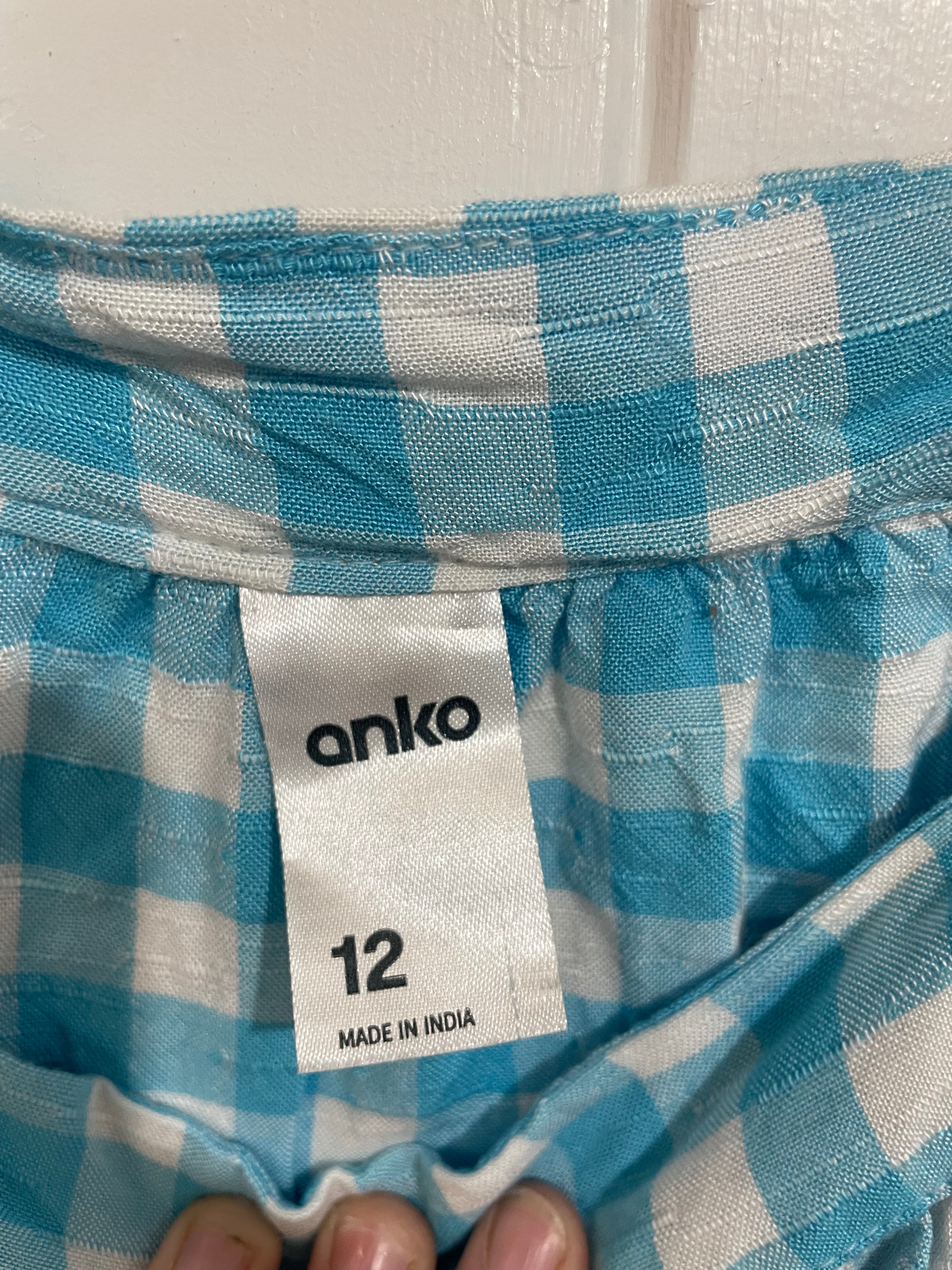 Image of (12) Anko | Blue Gingham Blouse