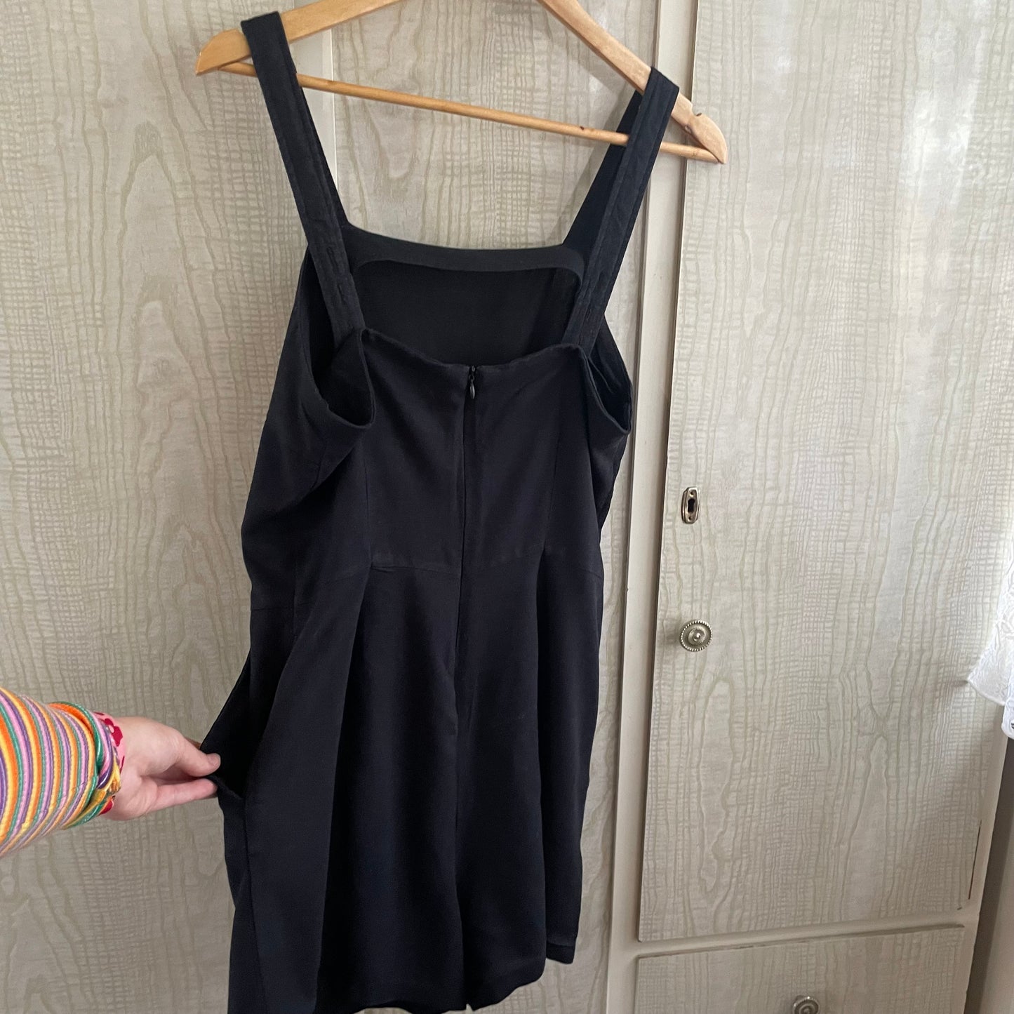 (10) Black Linen overalls/ playsuit Anko