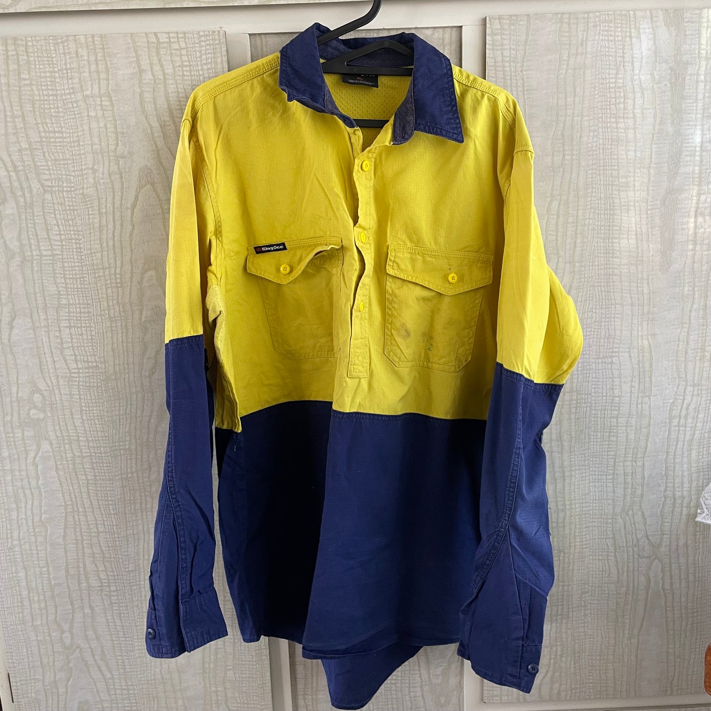 (XL) WORKCOOL 2 HI-VIS TWO TONE CLOSED FRONT LONG SLEEVE SHIRT