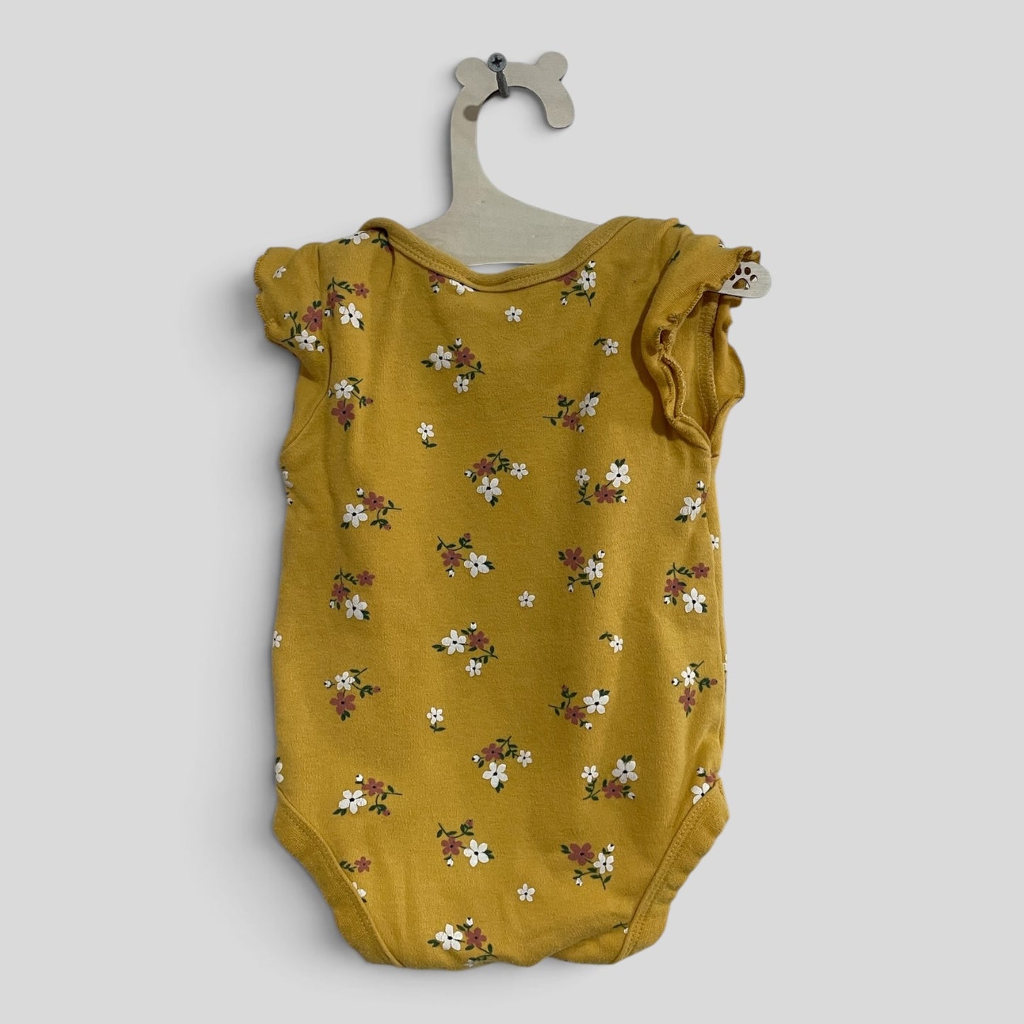 (00JNR) Baby Berry | Mustard Floral Onesie