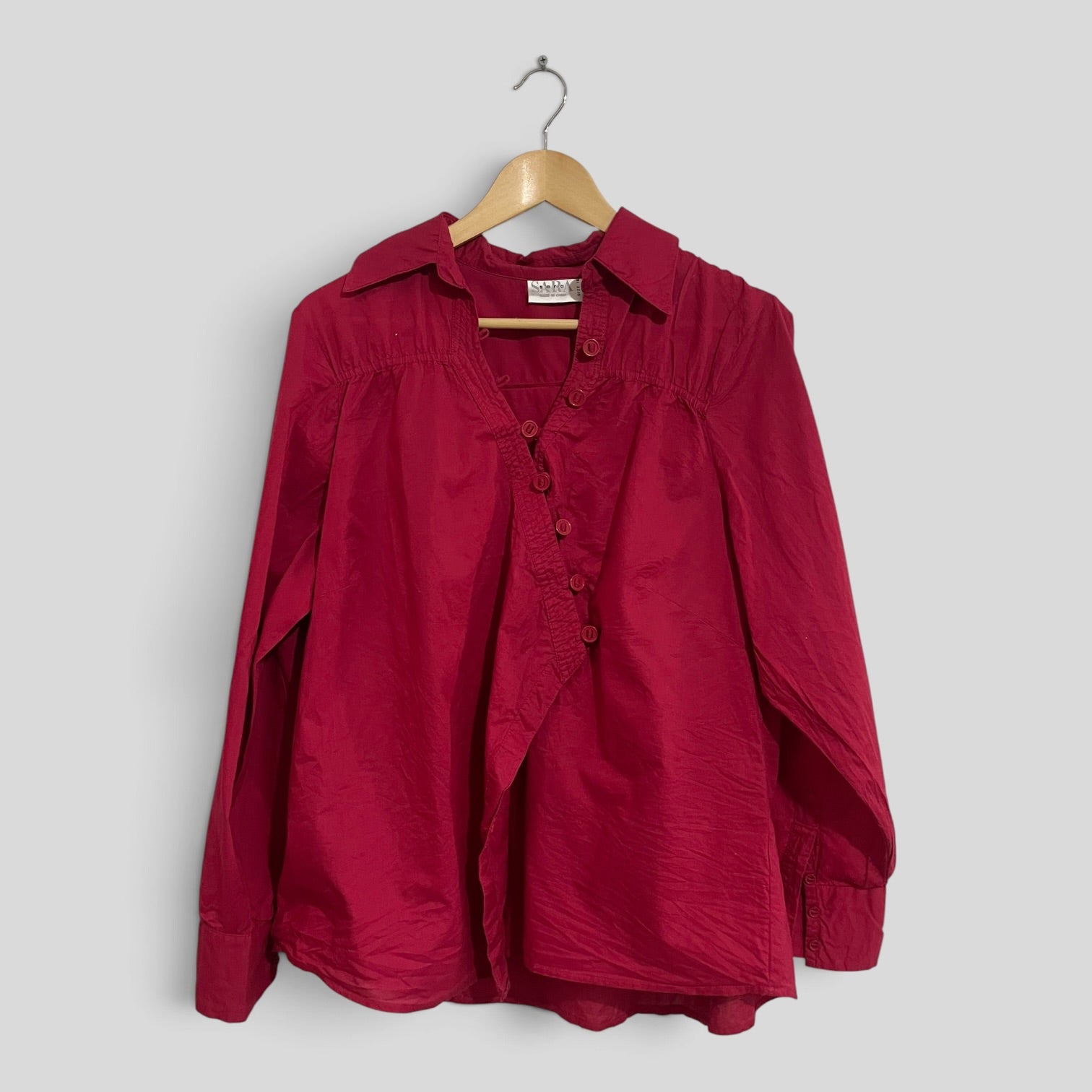 Image of (18) Sara | Red Assymetrical Blouse