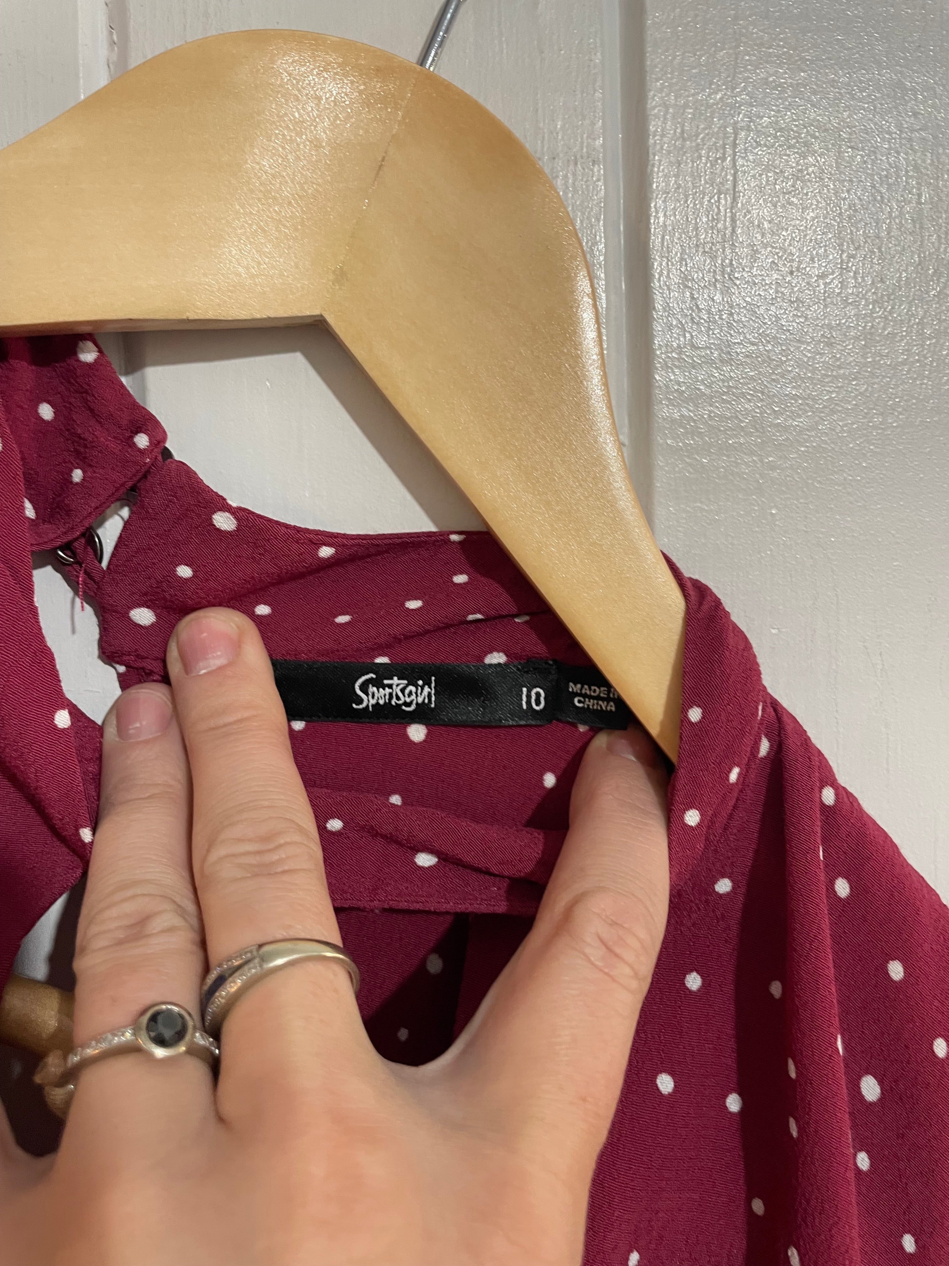 Image of (10) Sportsgirl | Maroon LS Blouse