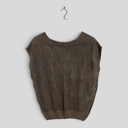 (M/L) Khaki Knit Blouse