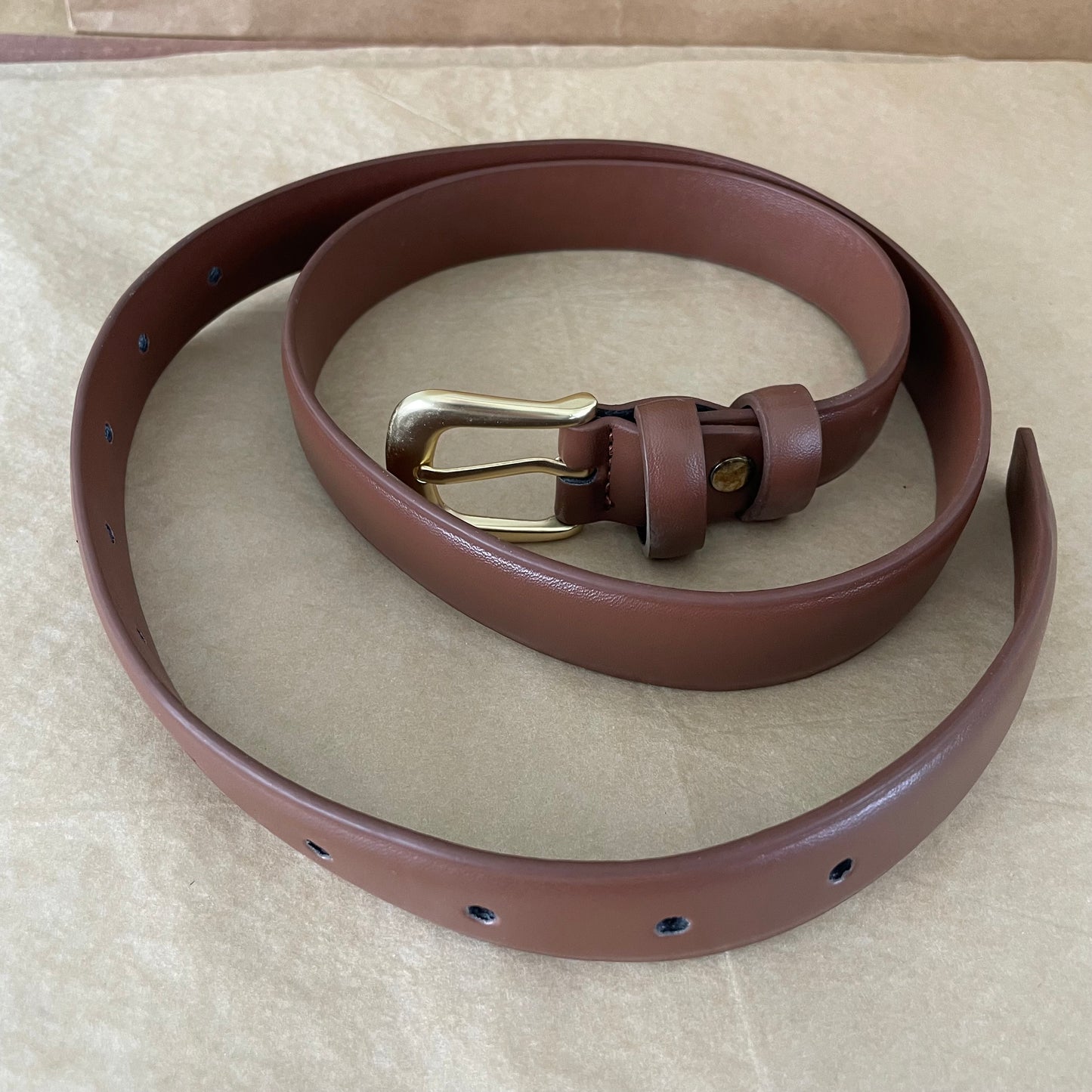 (6-8) Brown Belt with Gold Buckle