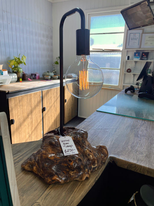 Spotted Gum Burl Lamp