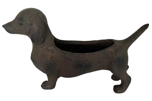Garden Pot Dachshund Blk 31x19cm