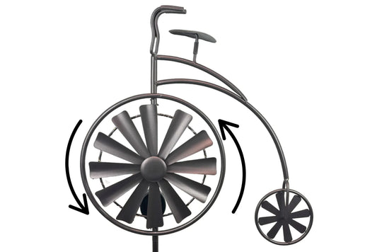 Metal Garden Stake Spinner Bike w/Solar Light 160x49cm
