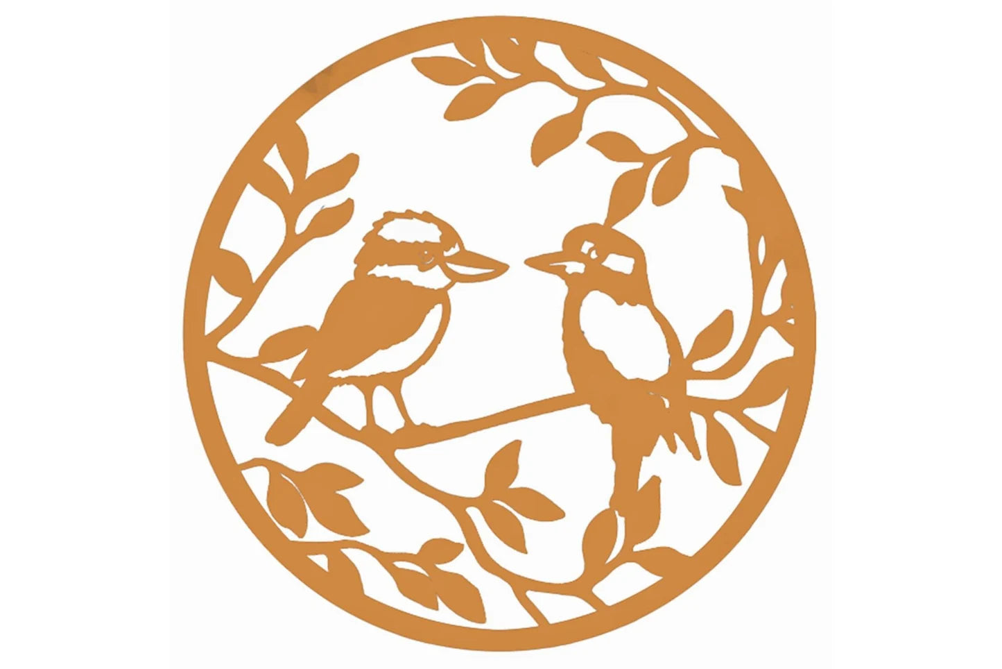 Image of Bird 40cm Round Metal Wall Art