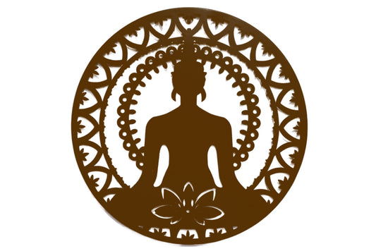 Metal Wall Art Buddha Round 53cm