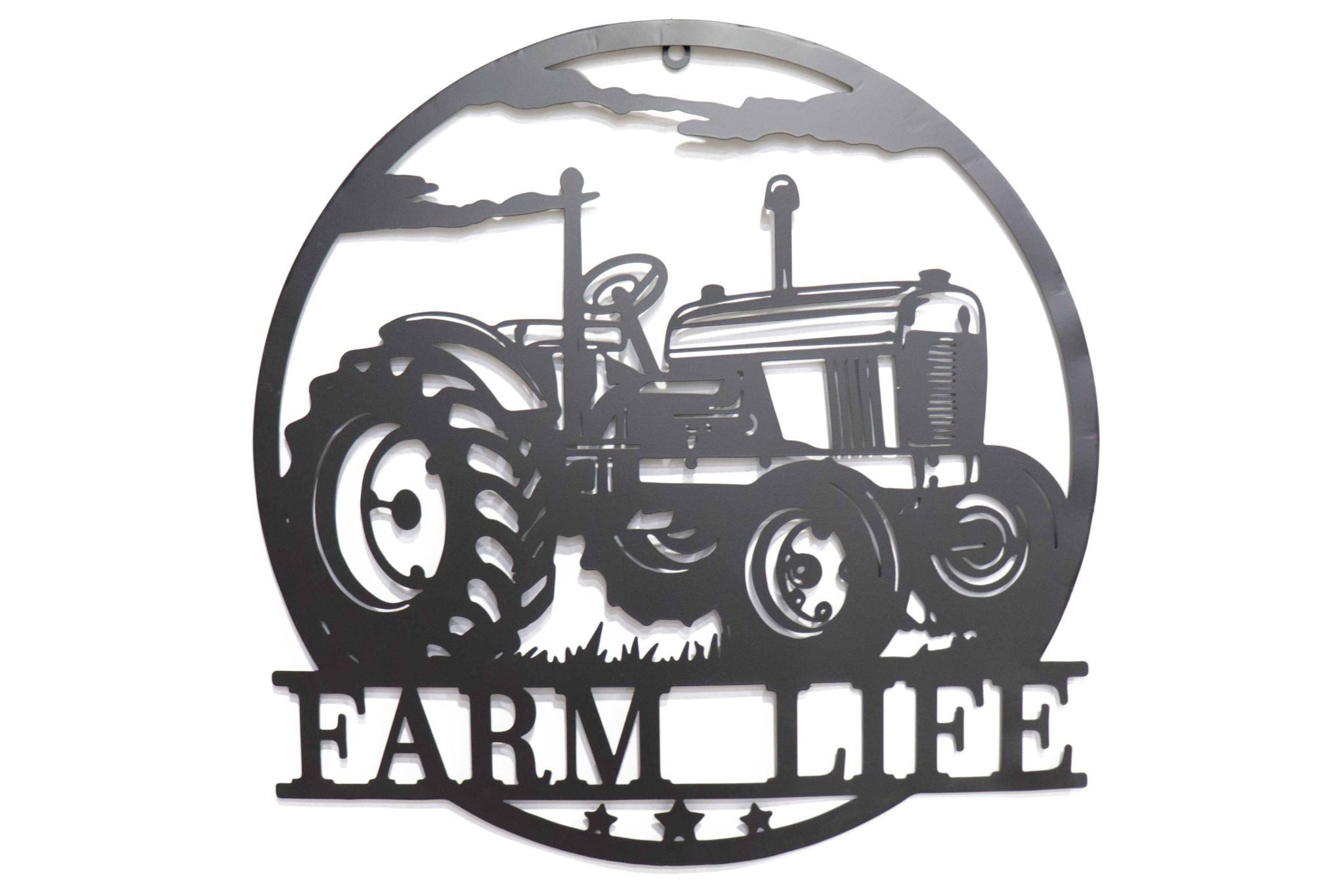 Image of Tractor Farm Life 52x53cm Metal Wall Art