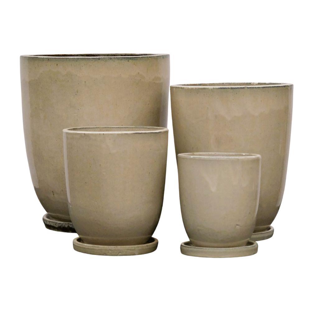 Glazed Cream Smithy Tall Round U w Saucer