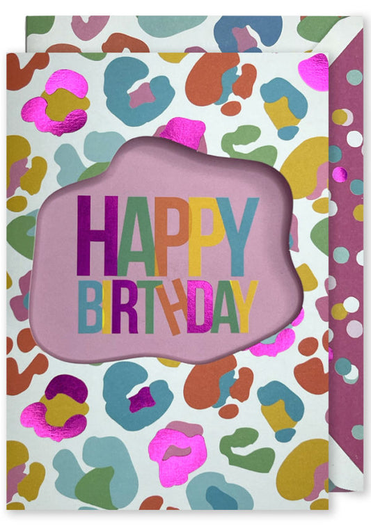 Birthday Card | Coloured Animal Print