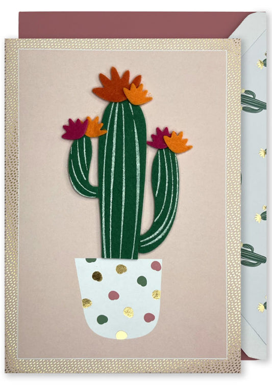 Blank Card | Cactus with Coloured flowers