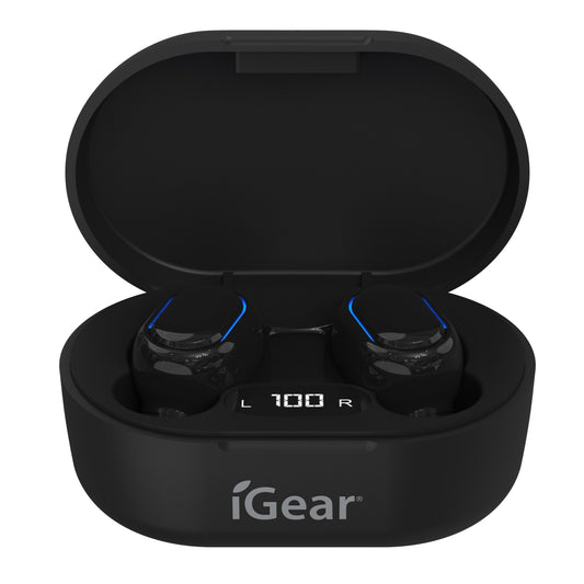 iGear | EARBUDS BLUETOOTH WIRELESS WITH CHARGING CASE - BLACK