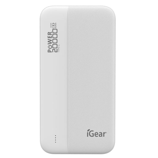 iGear | POWER BANK 20000 MAH DAL USB TYPE A & C WHITE