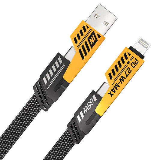 iGear | CABLE 4 IN 1 HEAVY DUTY 1.0M 8 PIN /  C TYPE  - BLACK