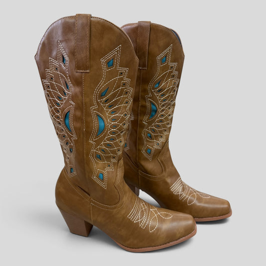 Cowboy Boots | Brown/ Turquoise