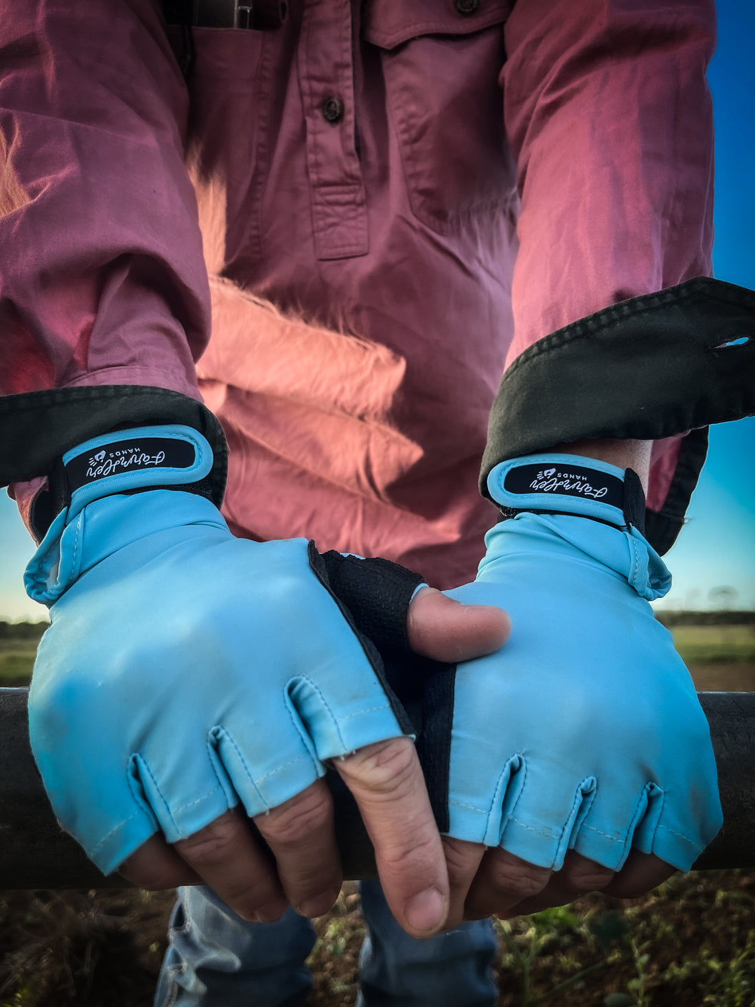 Image of FarmHER Hands | 'Dusty Blue' | UPF50+ Gloves